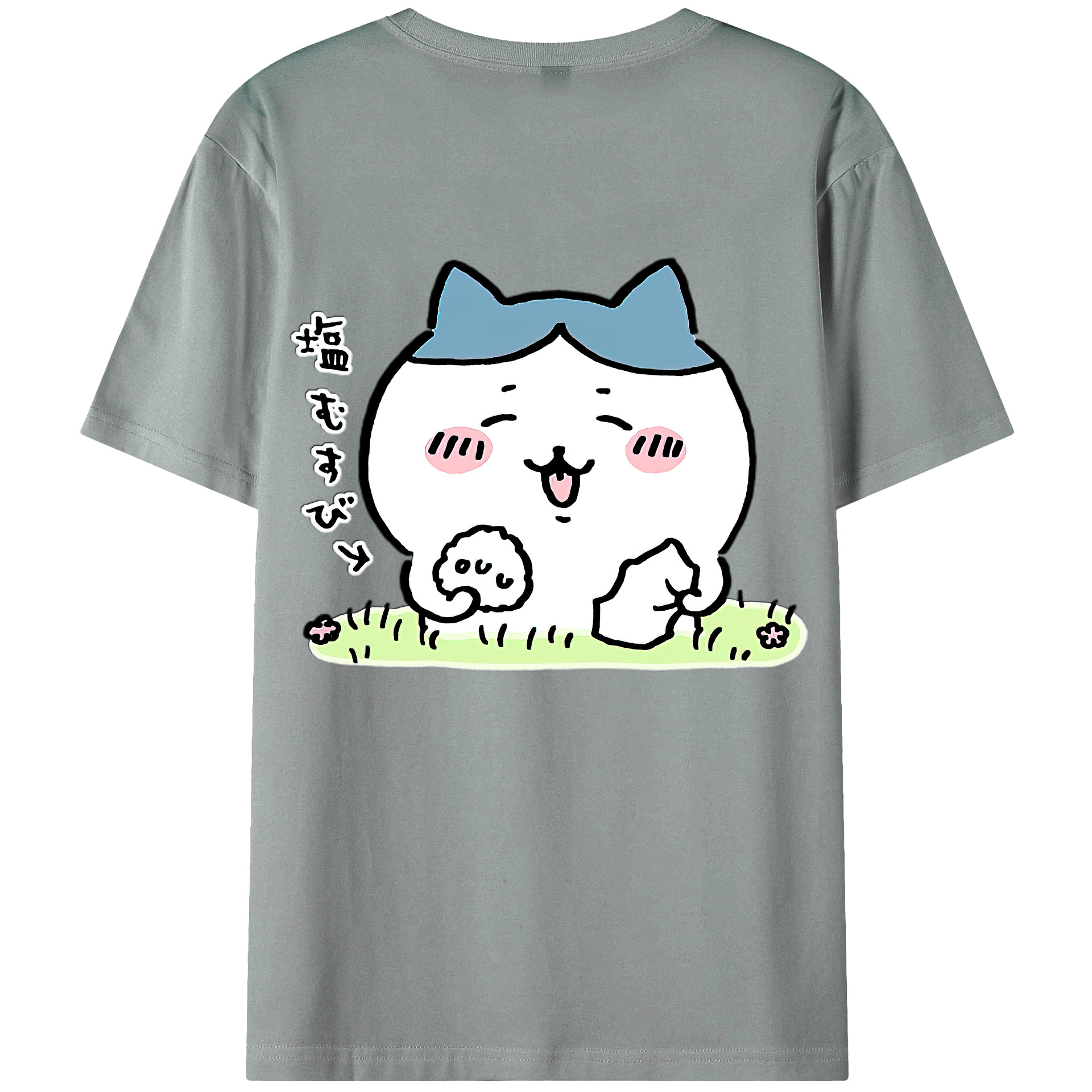 （画像用） ちいかわ ハチワレ Chii-kawa hachiware 綿100％ メンズ半袖Tシャツ（バックプリント） 通気性